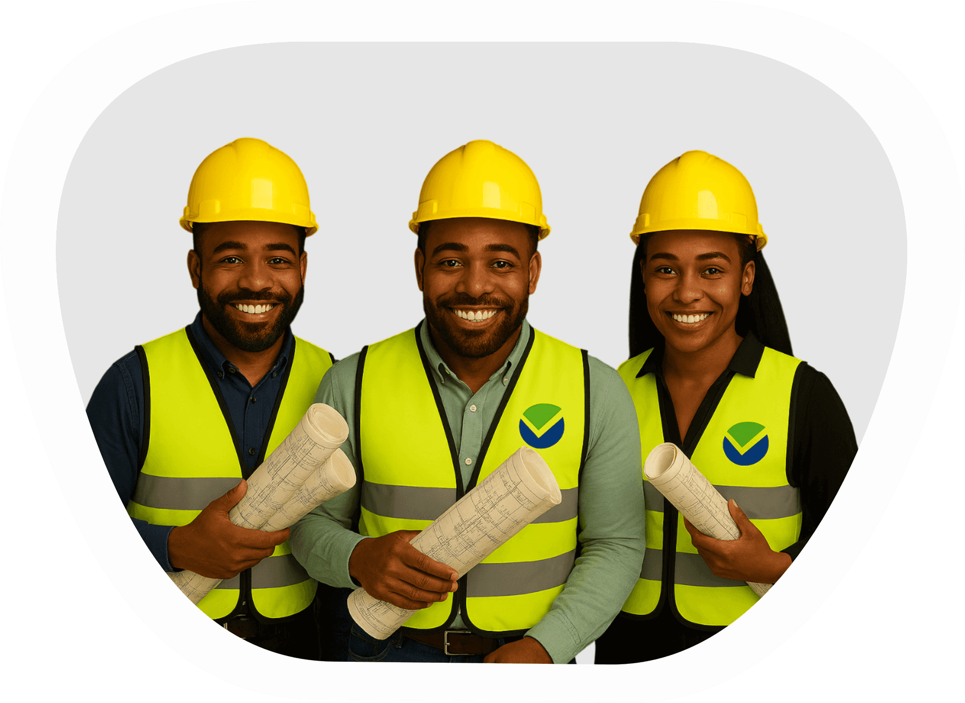 Construction worker reviewing documents